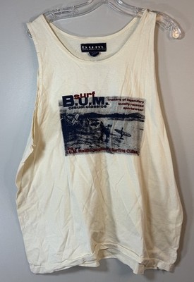 BUM Equipment Vintage Tank Top Men s Large Beige Graphic Print New With Tags