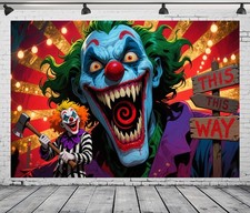 Evil Clown Backdrop Horror Circus Background Halloween Birthday Party 7x5 FT
