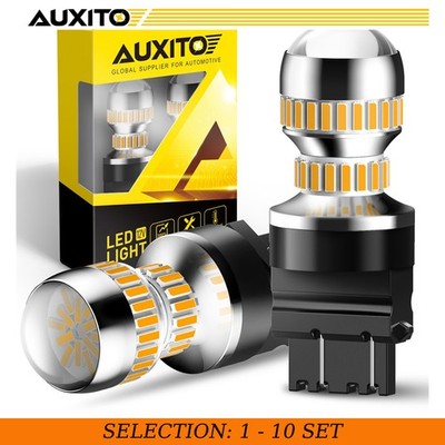 2-20PCS LED Turn Signal Light Bulb 3157 3156 Amber Yellow 4014SMD 54H 12V AUXITO