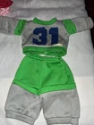 Vintage Cabbage Patch Kids/Doll Clothes Gray/Green #31 Sweatsuit (231)