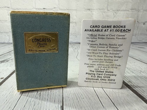 Vtg Congress Playing Cards Horse Themed 2 Decks W/ Box Complete 1950s Sealed! - Picture 2 of 4