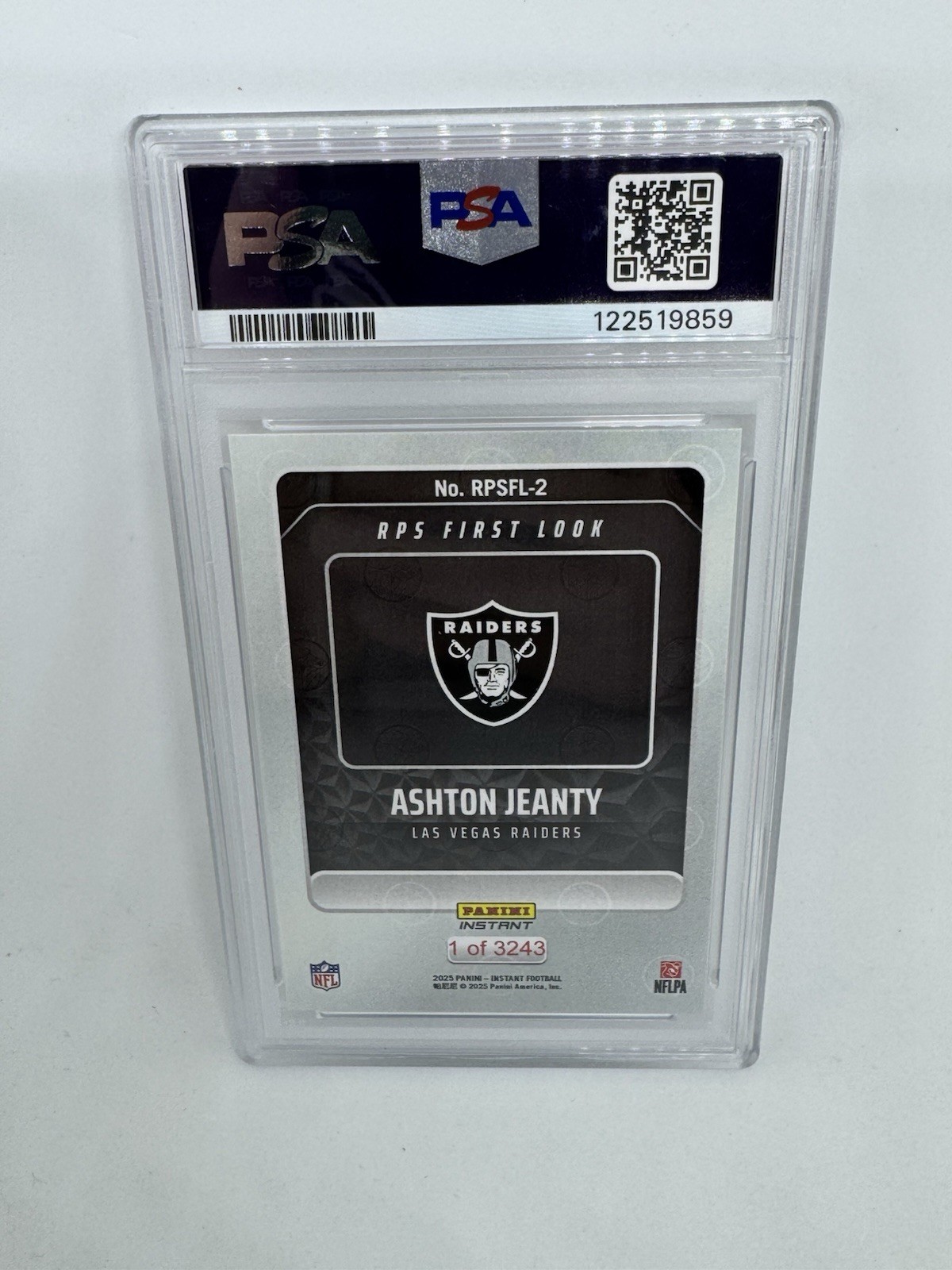 Ashton Jeanty 2025 Panini Instant #2 RPS First Look Rookie Premiere PSA 10 QTY view 2