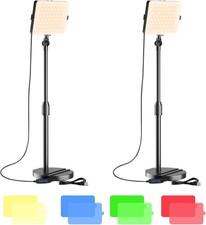 2-Pack LED Video Light with Stand, Home Studio Back Lights, Photo Lights with...
