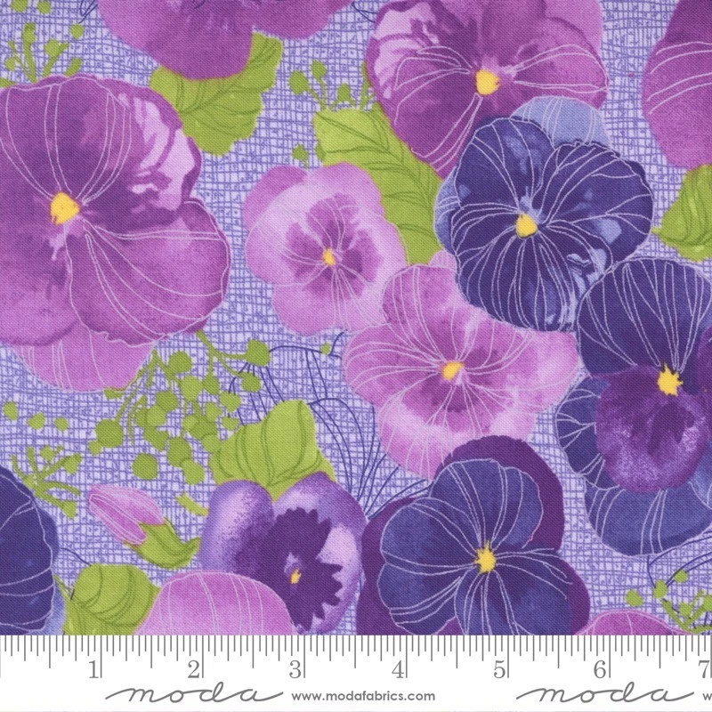 Pansys Posie, Lavender Bundle, 5 Different 1/2 yd. Prints, Total 2.5 Yds. - Image 2 of 4