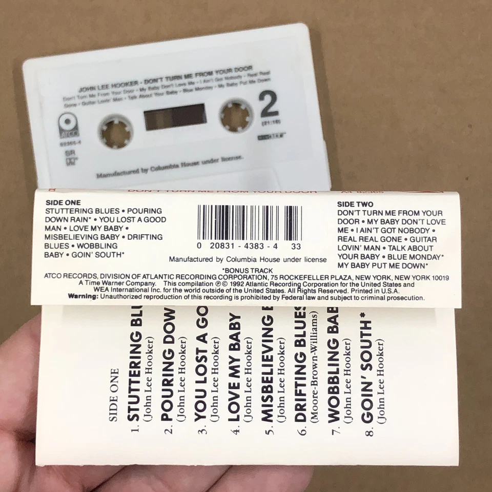 JOHN LEE HOOKER Cassette Tape Blues DONT TURN ME FROM YOUR DOOR 90s Reissue Foto 4 de 4