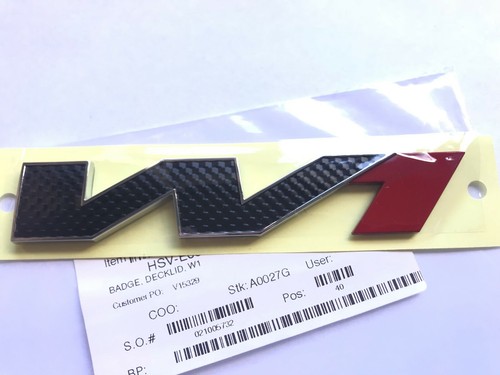 HSV VF GEN-F2 GTSR ' W1 ' BLACK & RED Front Fender Badge GTS-R GENUINE RARE NEW - Picture 1 of 4