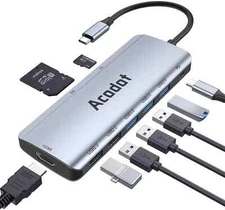 NEW 9 in 1 Acodot USB-C Hub 4K HDMI / 5 USB / SD / TF Card Reader Multifunction