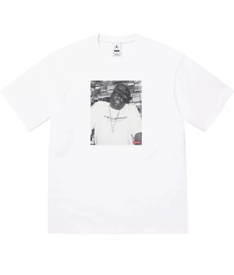 Supreme X Air Jordan Biggie Men s Medium White T Shirt NEW Ships Next Day