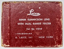 Leica Red Box for Early Leica 50mm f2 Dual Range Summicron