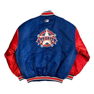 Vintage 90s MLB Starter Bomber Jacket Mens Size 2XL Texas Rangers