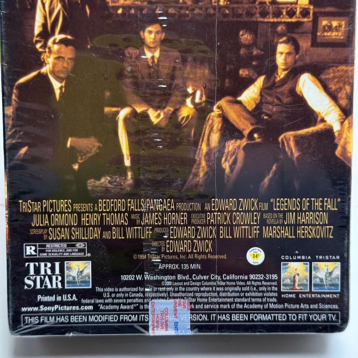 Legends of the Fall VHS Tape Year 2000 Y2K Print - Classic Drama 