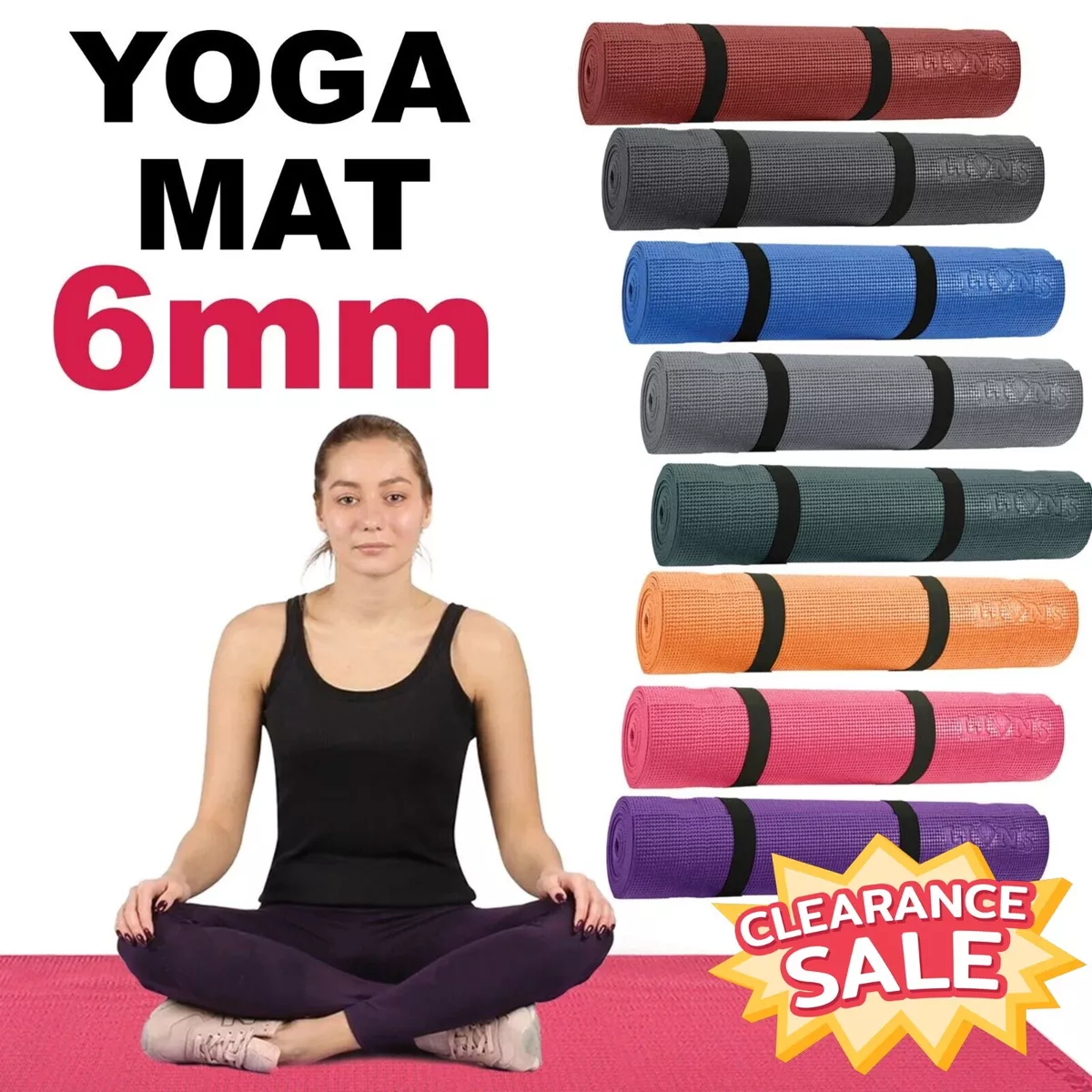 MANDALA YOGA MAT Thick Non Slip Home Gym Workout Carry Strap Travel Mats  6mm