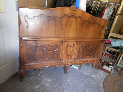  French Reproduction Antique Queen Bed Head & Footboard Shabby to Chic 003001010
