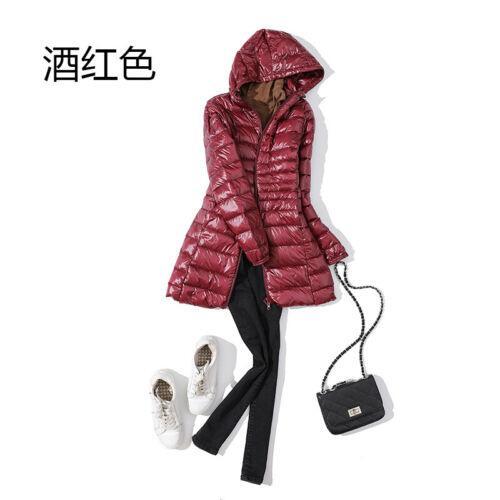 Damen Freizeit Kapuzenjacke Winter Reißverschluss Puffer warm schmale Passform Daunenmantel Übergröße - Bild 17 von 24