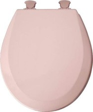 NEW BEMIS 46EC 023 USA MADE QUALITY ROUND PINK WOOD TOILET CLOSET SEAT 2005171