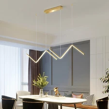 Modern Chandelier LED Ceiling Lamp Line Hanging Pendant Light Lighting Fixture