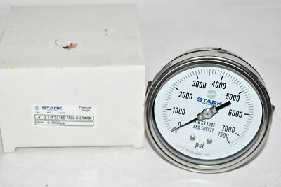 #ad NEW Stark Industries 46S 7500 C Pressure Gauge 4#x27;#x27; 0 7500 psi 1 4#x27;#x27; NPT $87.98