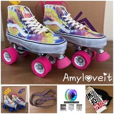 Vans Custom Roller Skates Bundle Tie Dye Shoes New Choose Wheel Color