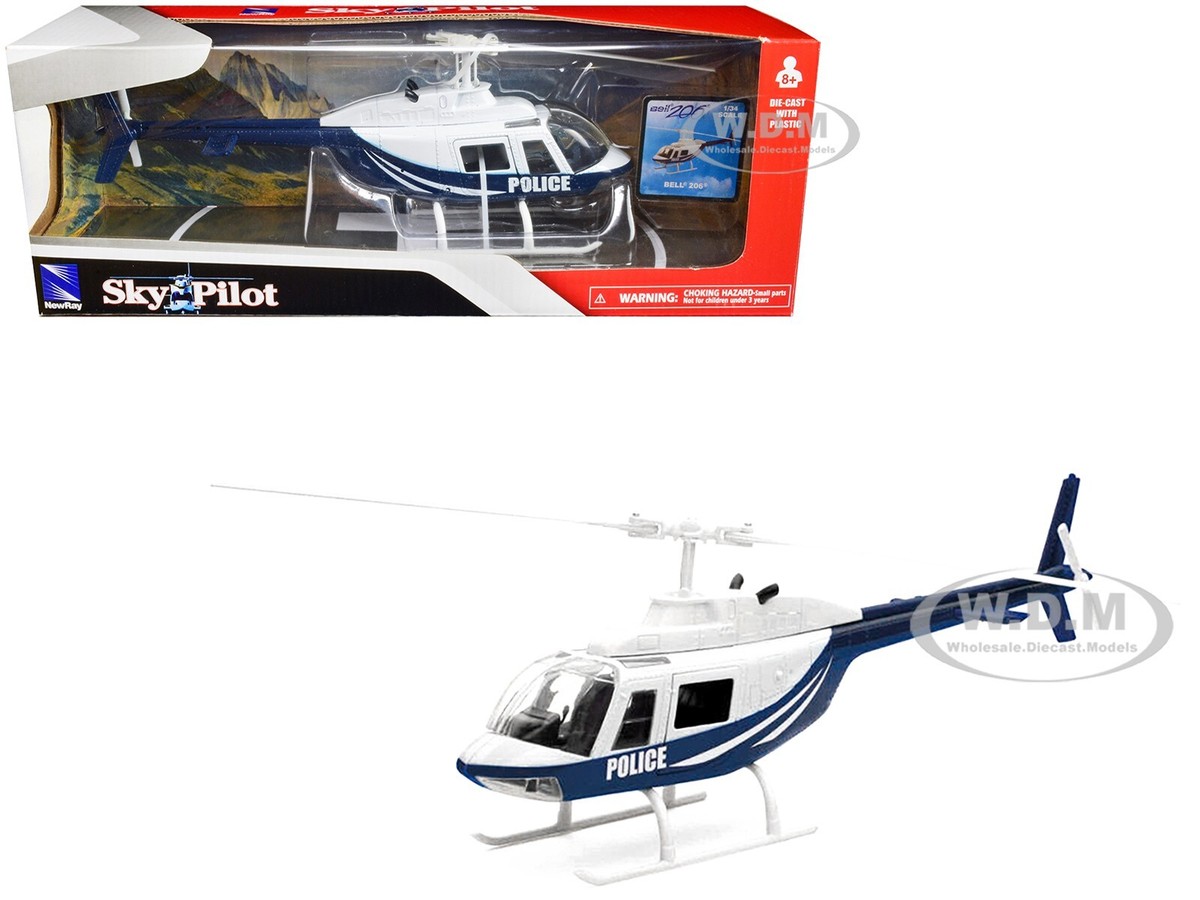 BELL 206 HELICOPTER DARK BLUE & WHITE 