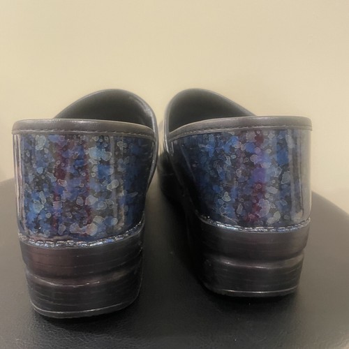 DANSKO Clogs Paint Splatter Blue Womens Size 42 Nursing Slip On Shoe Professiona - Picture 3 of 11