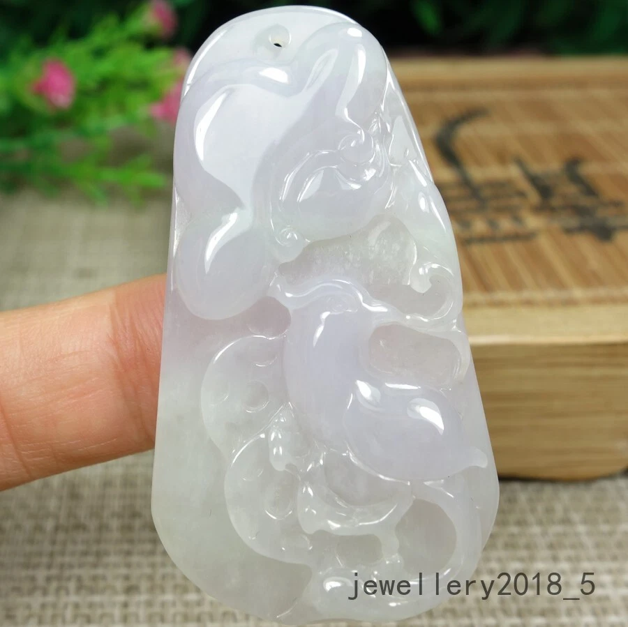 Certified Icy purple Burma 100% Natural A jadeite jade Pendant~Lucky Bird 如意吉祥鸟 - Image 4 of 4