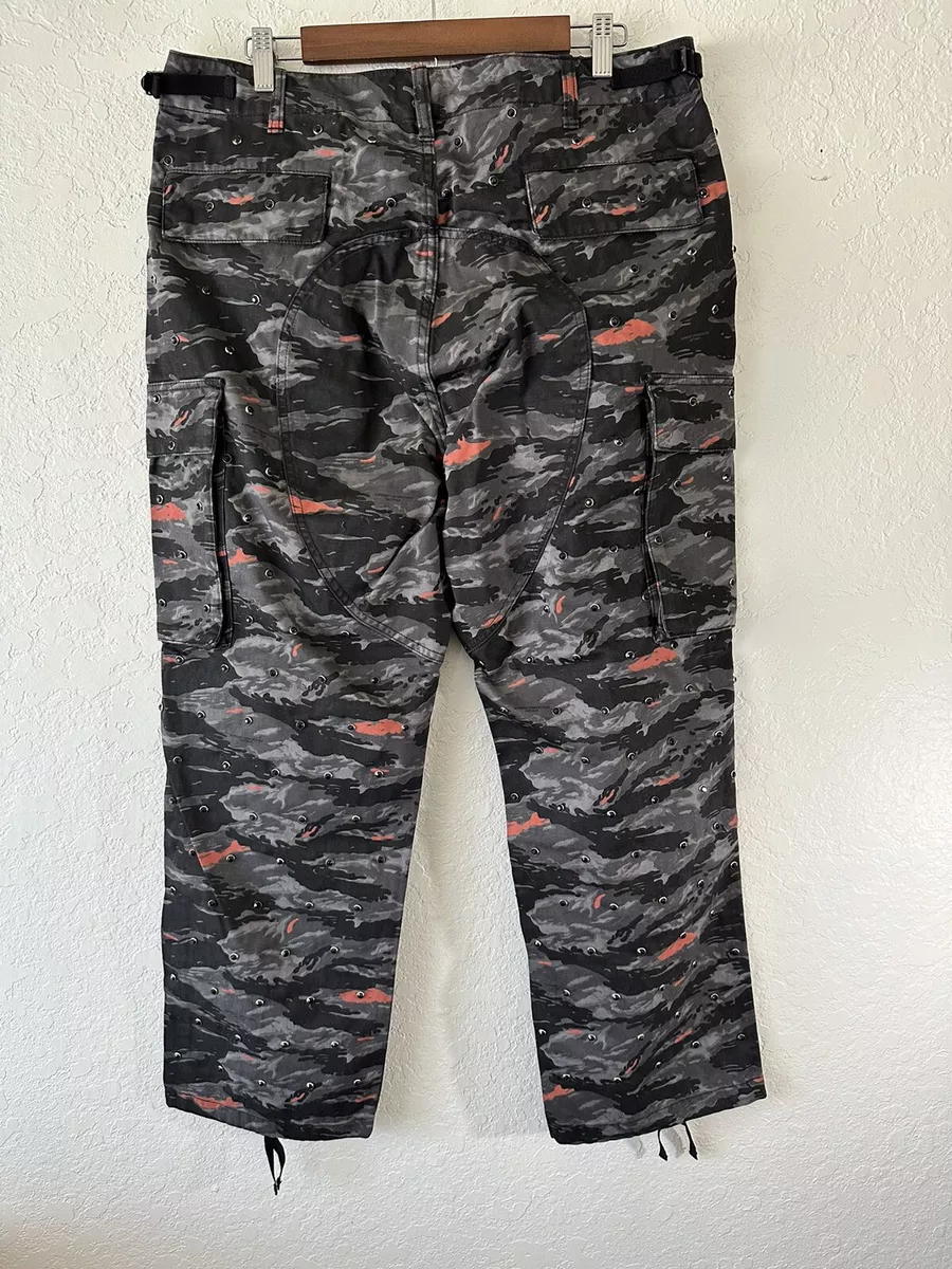 Supreme Leather Cargo Pants Snow Camo for Women