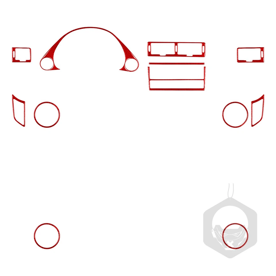 12Pcs Red Carbon Fiber Kits Full Interior Trim Cover For BMW 7 Series E38 94-01 - Image 2 of 4