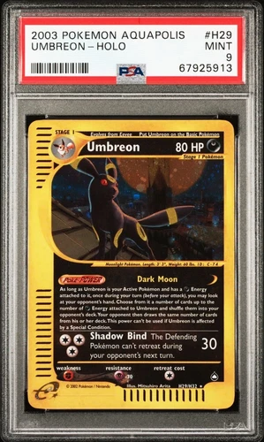 SWIRL PSA 9 Umbreon Holo 2003 Pokemon Aquapolis H29