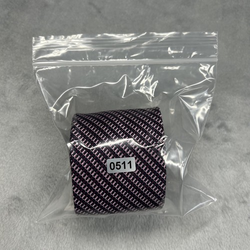 Corbata para hombre Van Heusen delgada a rayas jacquard púrpura 58,5"x 2,75" nueva con etiquetas - Imagen 11 de 11