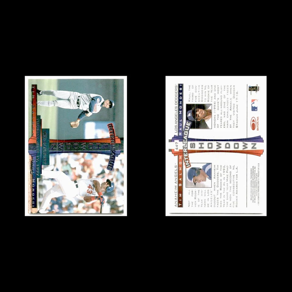 Raul Mondesi/Tim Salmon #447 1997 Donruss Los Angeles Dodgers/Anaheim Angels MLB - Image 3 of 3