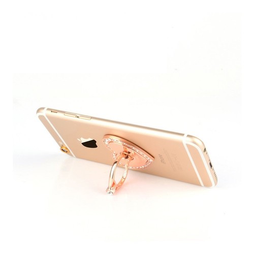 2 PACK UNIVERSAL 360 Rotating CellPhone Finger Ring Stand Holder ROSE GOLD HEART - Picture 6 of 6