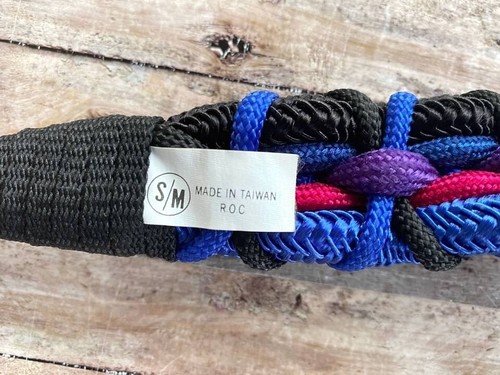 Women’s 80’s Vtg Multicolored Rope Belt Size Small - Medium Statement Retro - Picture 10 of 12