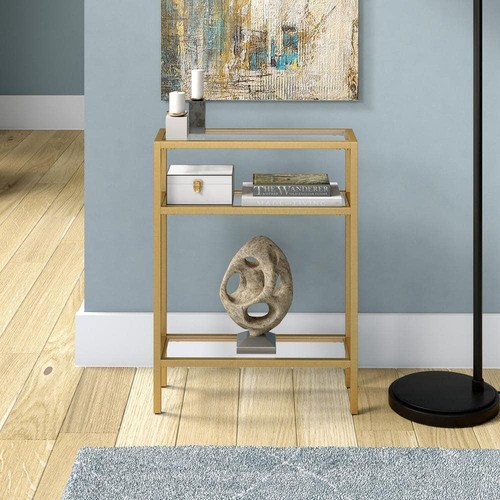 Meyer and Cross Console Tables 22"Lx29.5 in"H Brass Rectangle Durable Tempered - Picture 6 of 9