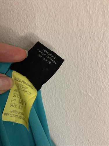 Vintage Joy Steven’s California Teal Dress Size 12 100% Polyester - Picture 14 of 14