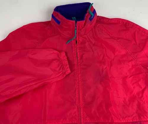 Vintage Damen Woolrich Magenta Hooded Windbreaker Full Zip Jacke Gr. L Packable - Bild 3 von 12