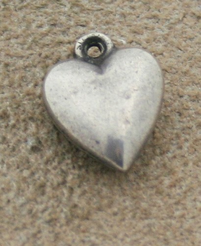 DE COLECCIÓN PLATA ESTERLINA PEQUEÑO CORAZÓN HINCHADO ENCANTO - Liso con piedra insertada - Imagen 3 de 3