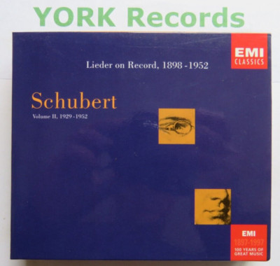 SCHUBERT - Lieder On Record 1898-1952 - Volume II 1929-1952 - Ex 3 CD Set EMI