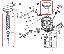 Carburetor Vacuum Diaphragm Pioton Spring Needle Set For Honda Shadow VLX 600