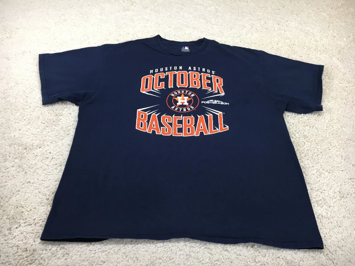 Houston Astros Shirt Mens 2XL XXL Blue Short Sleeve Baseball MLB October  Logo