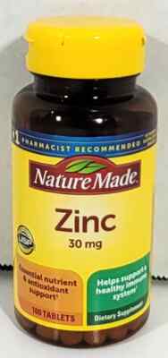 Nature Made Zinc 30mg, Immune System and Antioxidant Support 100 Tablets