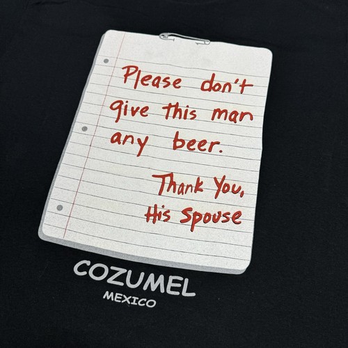 Camiseta De Colección Cozumel México Para Hombre Grande Negra Beber Divertida Gráfica Años 90 NUEVA - Imagen 9 de 12