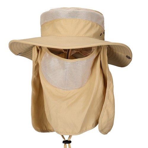 Mens Womens Summer Bucket Boonie Hat Neck Cover Flap Sun Wide Brim Outdoor Cap - Picture 59 of 76