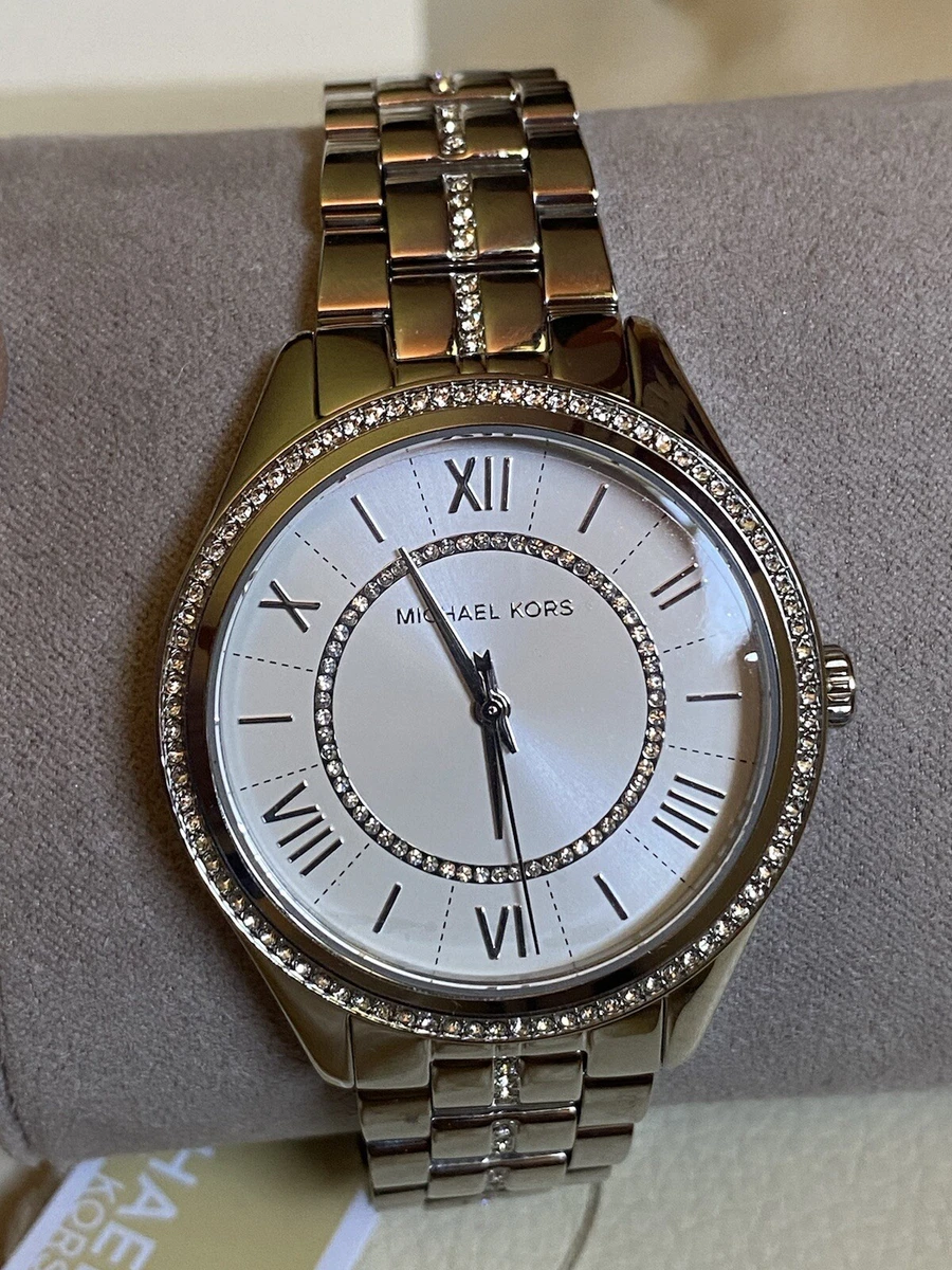 Lauryn pave silver tone watch sale