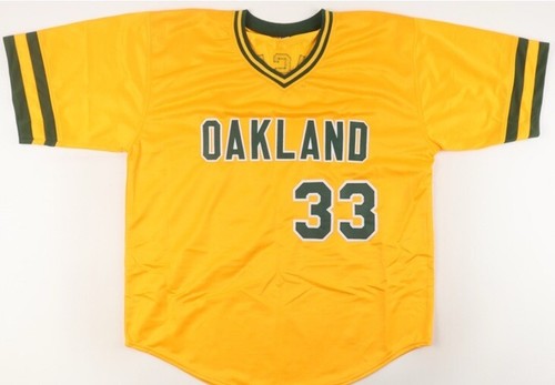 Jose Canseco Autographed Signed Pro Style Baseball Jersey JSA OAKLAND Yellow - Picture 3 of 3