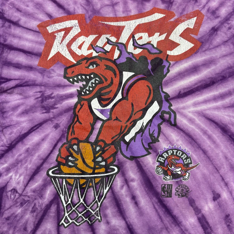 Toronto Raptors T Shirt Men's Size M Purple NBA Basketball Mitchell Ness Tie Dye - Image 4 of 4