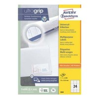 Avery Zweckform 3664 Adressaufkleber (2.400 Klebeetiketten), 70X33,8Mm Auf A4