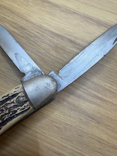 Vintage Stag Handle 3 Blade Colonail Pocket Knife - Providence USA - Picture 6 of 8