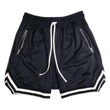Mens Mesh Breathable Sports Shorts Gym Fitness Running Basketball Elastic Waist