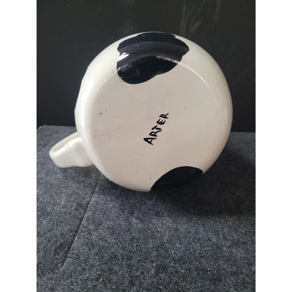 Jarra de vaca de cerámica hecha a mano, solo decorativa, no contiene líquido Foto 3 de 4