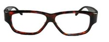 New French Vintage Club LA 8202 Thick Rectangular Plastic Black Eyeglasses Italy